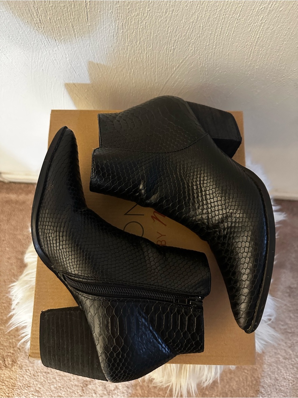 by Matisse, Astoria Black Textured Ankle Boots for Women - Sleek Pointed Toe 8